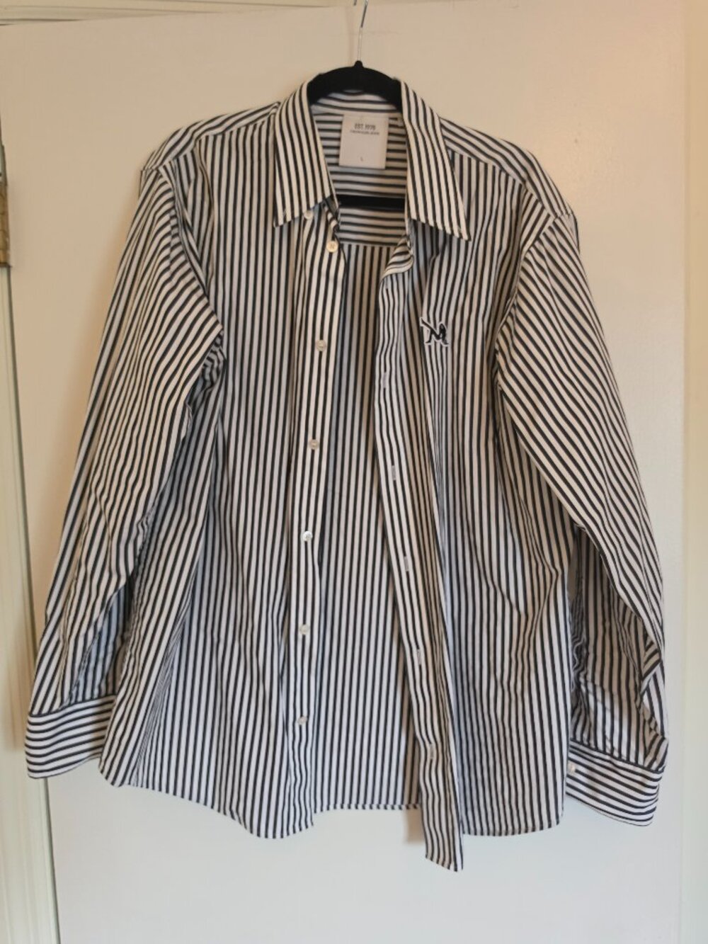 Calvin Klein Jeans Est. 1978 Raf Simons Striped Button Down Shirt L
